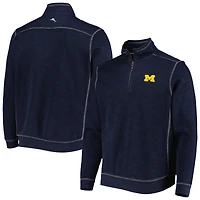 Tommy Bahama Navy Michigan Wolverines Sport Tobago Bay Tri-Blend Mock Neck Half-Zip Jacket