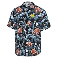 Chemise boutonnée Tommy Bahama bleu marine pour homme Michigan Wolverines Veracruz Cay First Down Blooms
