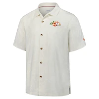 Men's Tommy Bahama White Michigan Wolverines Grand Slam Bay Camp Button-Up Shirt