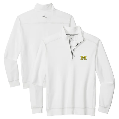 Men's Tommy Bahama White Michigan Wolverines Montego Bay Half-Zip Jacket