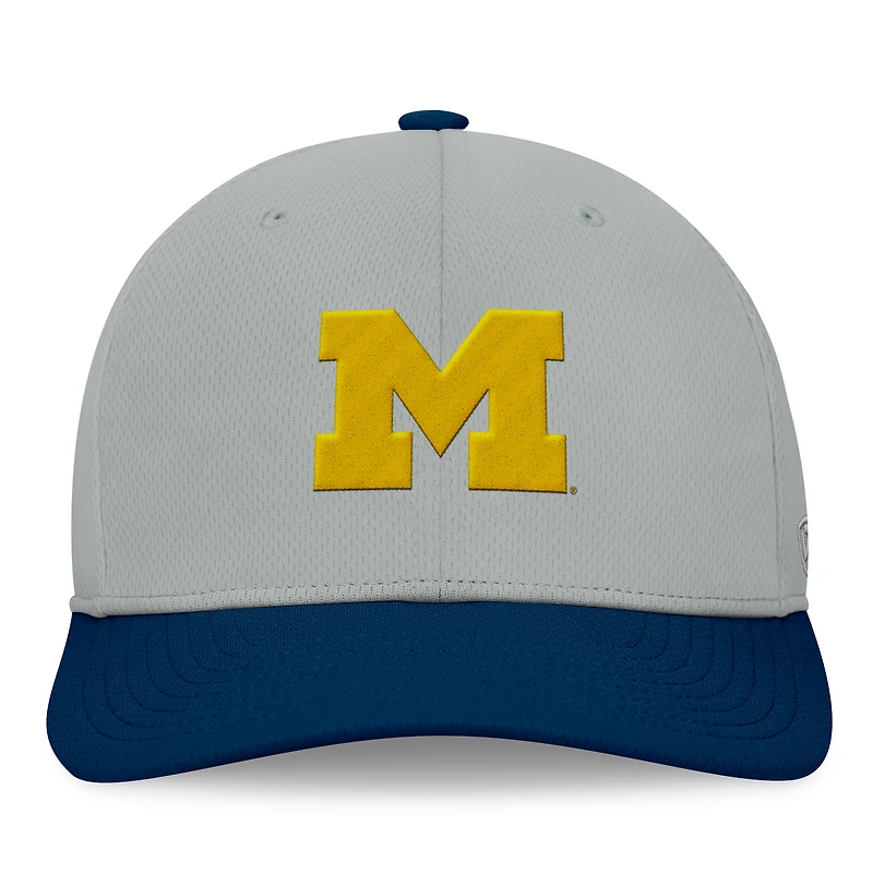 Men's Top of the World Gray/Navy Michigan Wolverines Mick Flex Hat