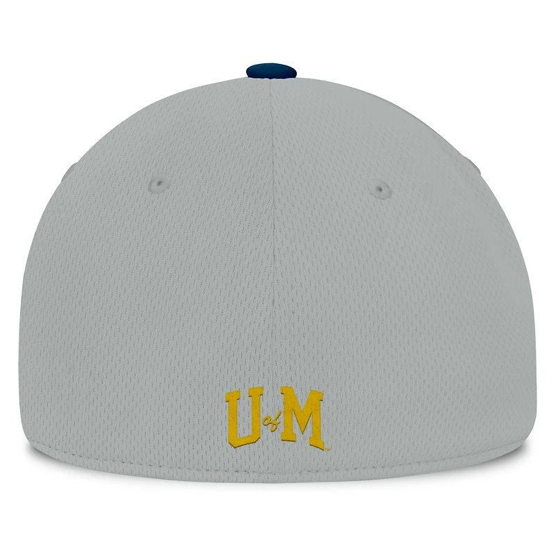 Men's Top of the World Gray/Navy Michigan Wolverines Mick Flex Hat