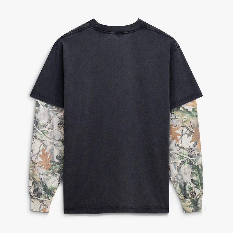 Men's Uscape Apparel Black/Camo Michigan Wolverines Back Bay Twofer Heavyweight Long Sleeve T-Shirt