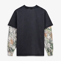 Men's Uscape Apparel  Black/Camo Michigan Wolverines Back Bay Twofer Heavyweight Long Sleeve T-Shirt