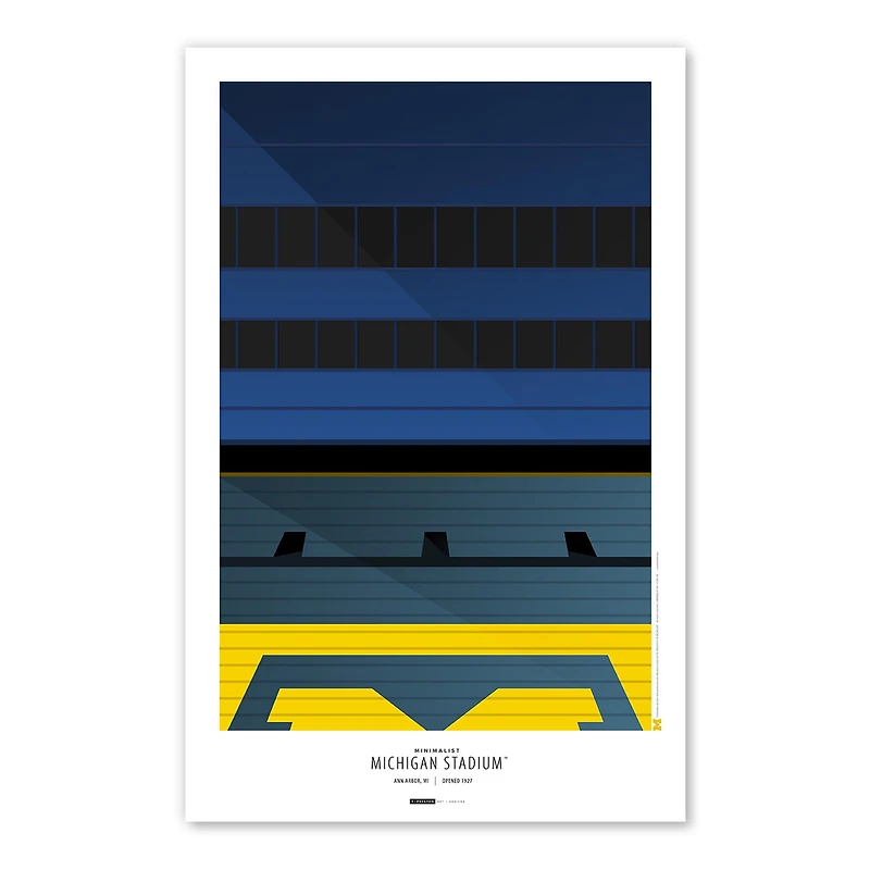 Michigan Wolverines 11" x 17" Minimalist Stadium Poster Print