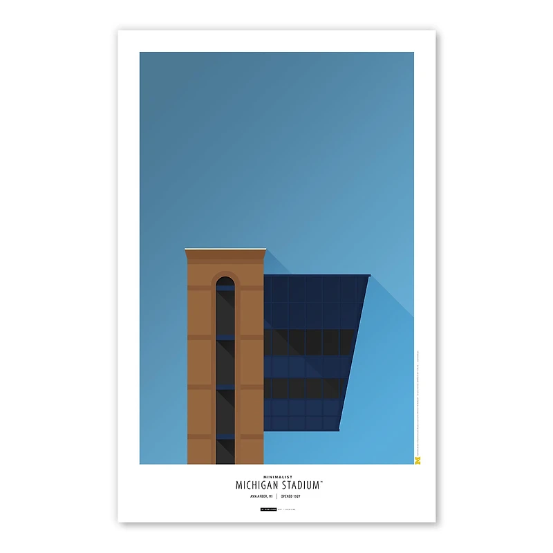 Michigan Wolverines 11" x 17" Minimalist Stadium Poster Print