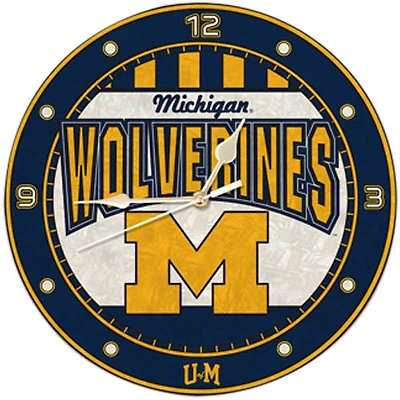 Michigan Wolverines 12'' Art-Glass Wall Clock