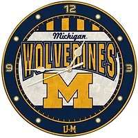 Michigan Wolverines 12'' Art-Glass Wall Clock