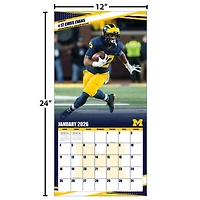 Calendrier mural 2026 des Wolverines du Michigan (12 po x 12 po)
