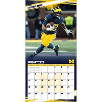 Calendrier mural 2026 des Wolverines du Michigan (12 po x 12 po)