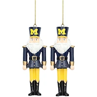 Michigan Wolverines 2-Pack Santa Nutcracker Ornament Set