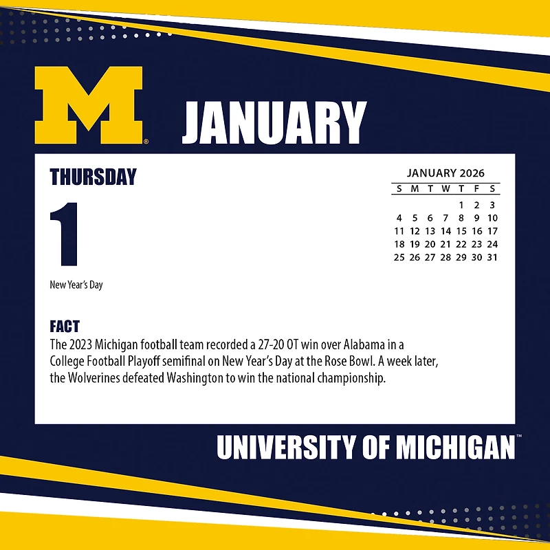 Calendrier 2026 des Wolverines du Michigan