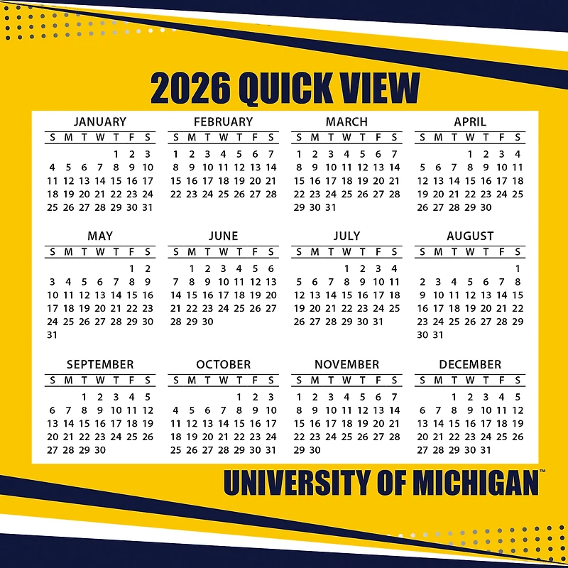 Calendrier 2026 des Wolverines du Michigan