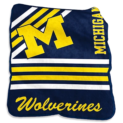 Couverture Raschel en peluche de l'équipe Michigan Wolverines 50'' x 60''