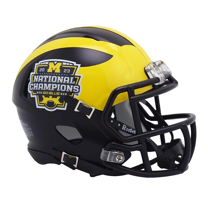 Michigan Wolverines College Football Playoff 2023 National Champions Riddell Speed Mini Helmet