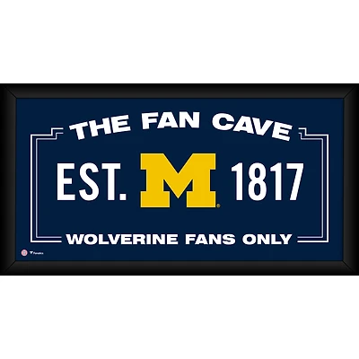 Collage encadré des Michigan Wolverines (25 x 50 cm) pour fan cave