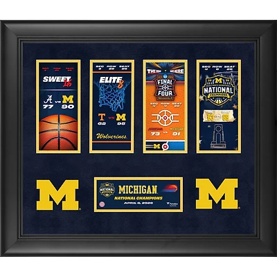 Michigan Wolverines Framed 20" x 24" NCAA Men's Basketball National Champions Ticket Collage
