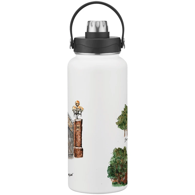 Michigan Wolverines Laura Wilcox Watercolors 34oz. Water Bottle
