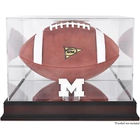 Michigan Wolverines Mahogany Base Logo Football Display Case with Mirror Back