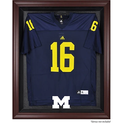 Michigan Wolverines Mahogany Framed Logo Jersey Display Case