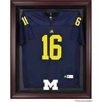 Michigan Wolverines Mahogany Framed Logo Jersey Display Case