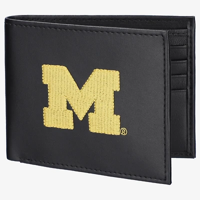 Michigan Wolverines Synthetic Leather Embroidered Bifold Wallet