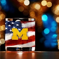 Michigan Wolverines  Two-Pack 14oz. Americana Rocks Glass Set