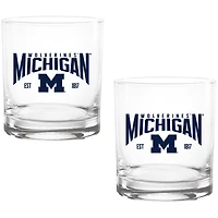 Michigan Wolverines Two-Pack 14oz. Established Rocks Glass Set