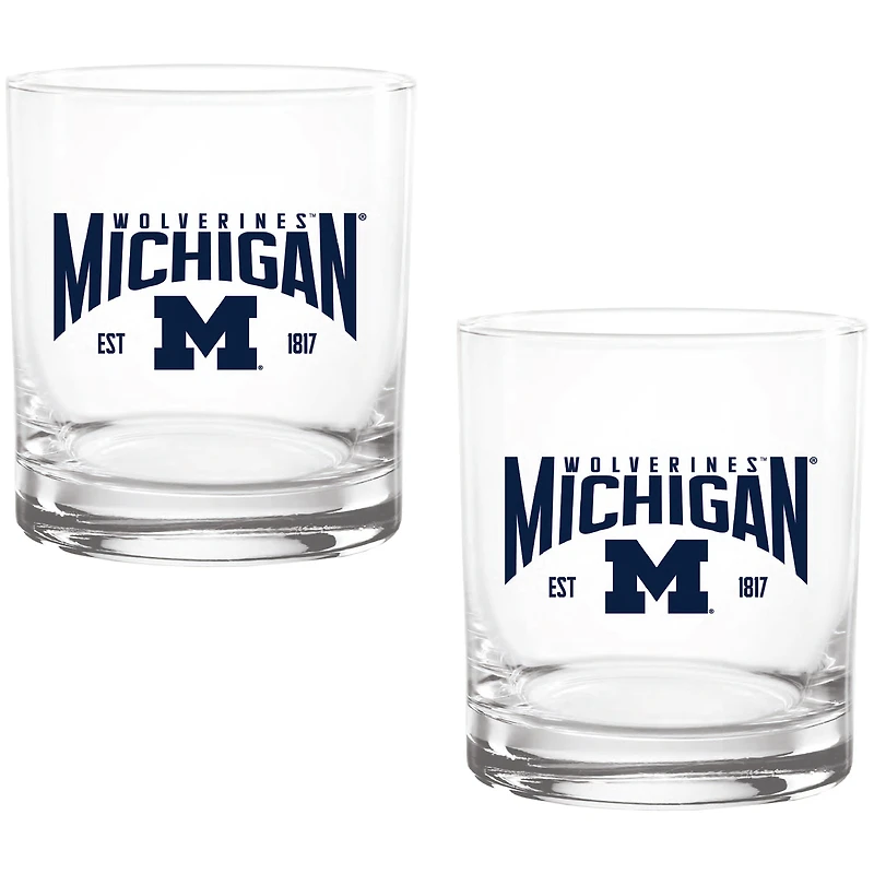 Michigan Wolverines Two-Pack 14oz. Established Rocks Glass Set