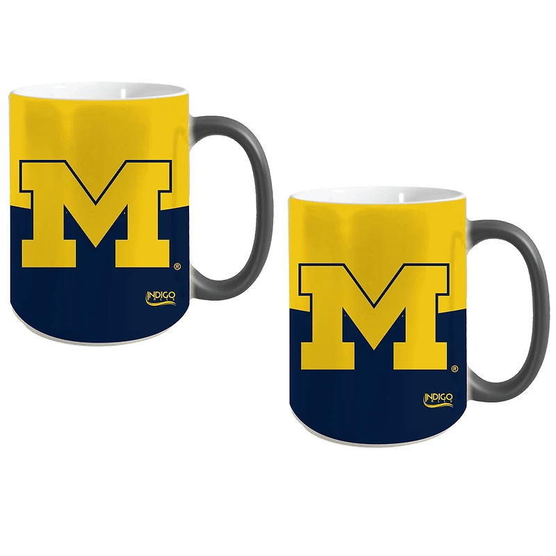 Michigan Wolverines Two-Pack 15oz. Reveal Mug Set