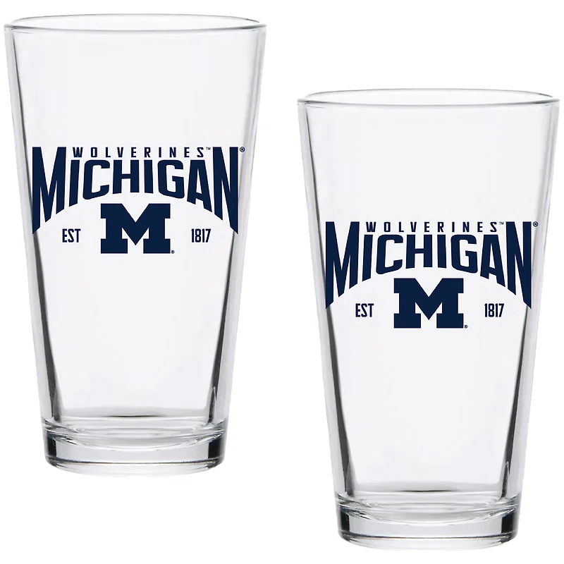 Michigan Wolverines Two-Pack 16oz. Established Pint Glass Set