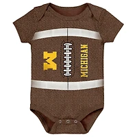 Body de football Catch Me pour nouveau-né et bébé marron Michigan Wolverines