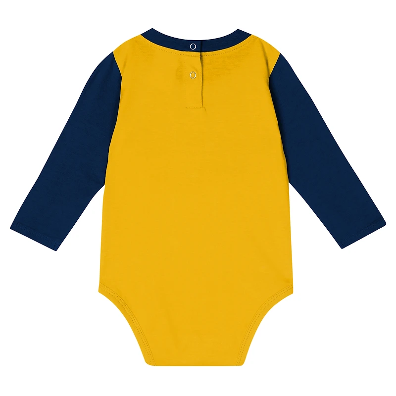 Newborn & Infant Michigan Wolverines Double Up Long Sleeve Bodysuit Pant Set