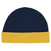 Ensemble body, bavoir et bonnet à revers pour nouveau-né bébé Michigan Wolverines Dynamic Duo