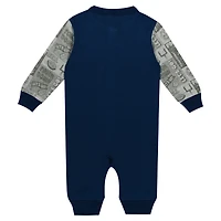 Combinaison à manches longues colorblock pour nouveau-né et nourrisson, bleu marine, Michigan Wolverines Playbook