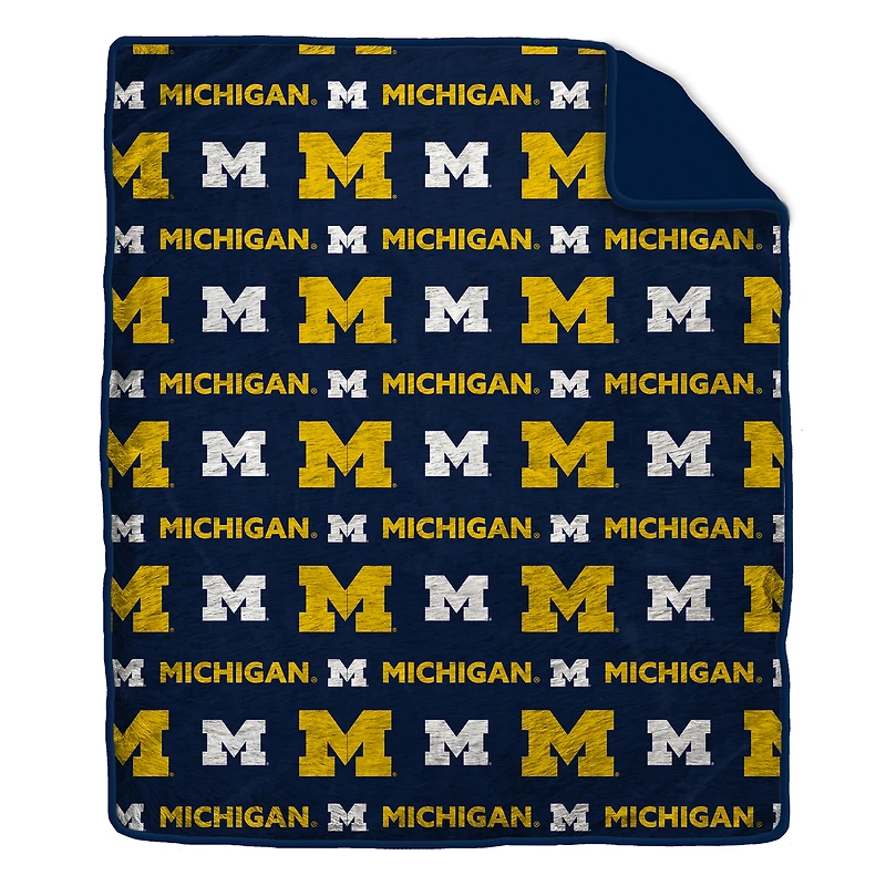 Pegasus Michigan Wolverines Tonal Wordmark 60" x 70" Faux Fur Blanket