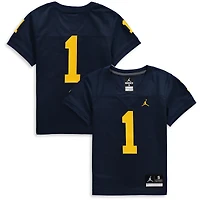 Jordan Brand #1 Navy Michigan Wolverines Team Replica Maillot de football pour enfants d'âge préscolaire