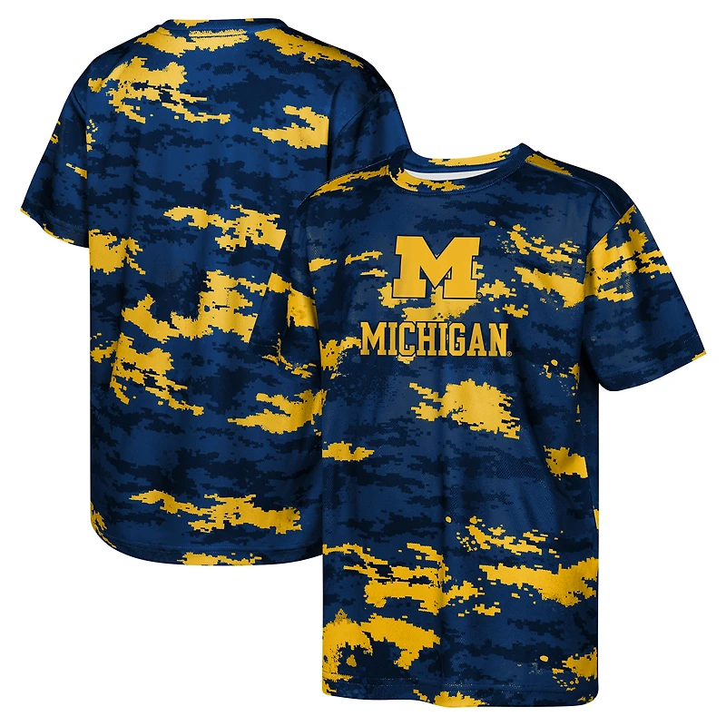 T-shirt d'entraînement des Wolverines du Michigan, bleu marine, pour enfants d'âge préscolaire