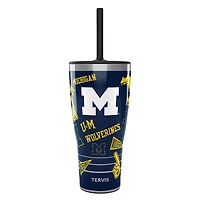 Gobelet Tervis Michigan Wolverines de 30 oz avec couvercle à paille