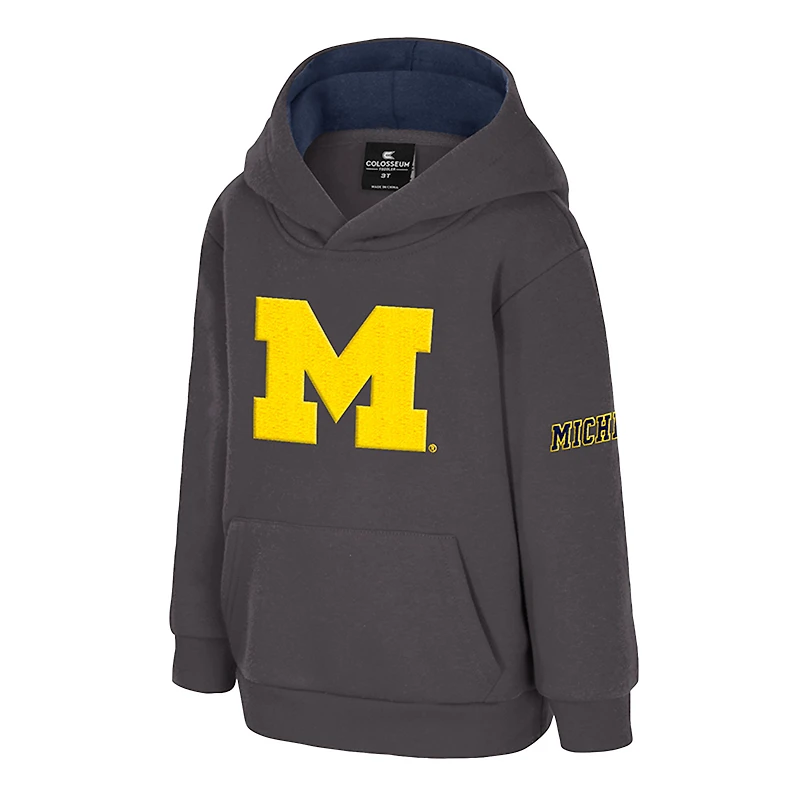 Sweat à capuche en molleton volumineux avec grand logo bleu marine Colosseum Michigan Wolverines pour tout-petit