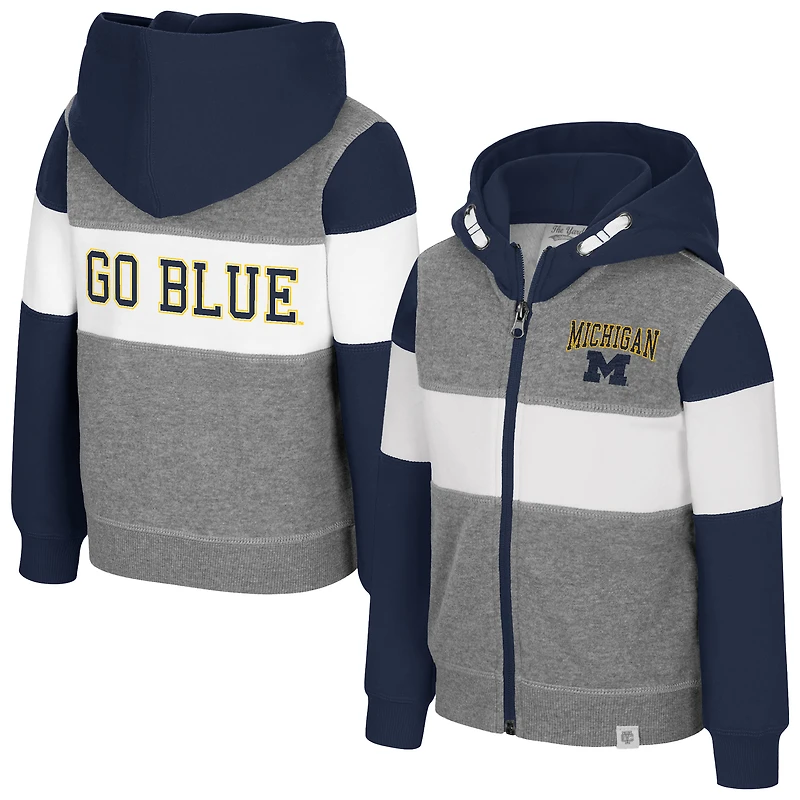 Toddler Colosseum  Heather Gray Michigan Wolverines Bert Full-Zip Hoodie