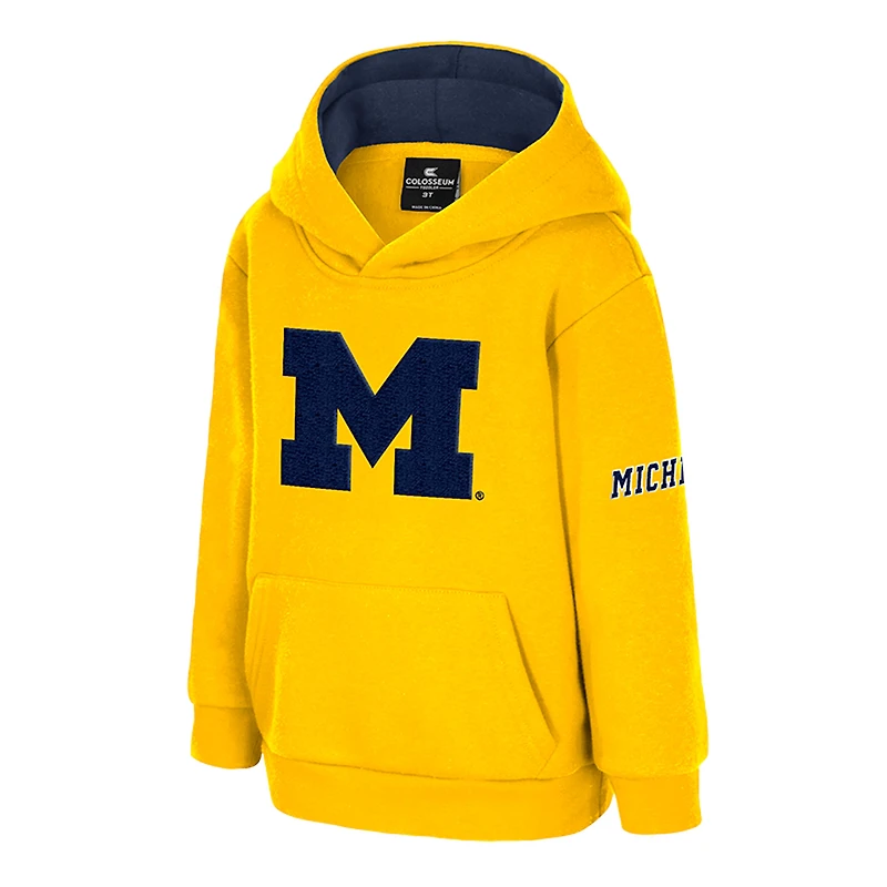 Sweat à capuche en polaire gros logo pour tout-petits Colosseum Maize Michigan Wolverines