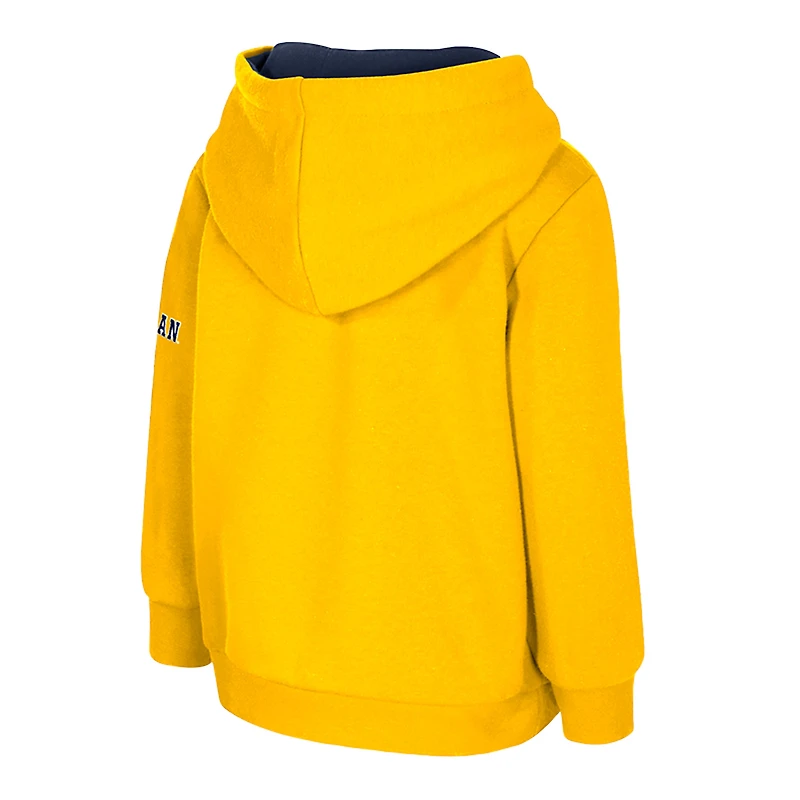 Sweat à capuche en polaire gros logo pour tout-petits Colosseum Maize Michigan Wolverines