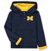 Ensemble sweat à capuche et pantalon de survêtement pour tout-petits Michigan Wolverines Poppies bleu marine/gris chiné
