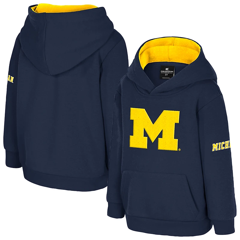 Sweat à capuche en molleton volumineux avec grand logo bleu marine Colosseum Michigan Wolverines pour tout-petit