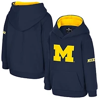 Sweat à capuche en molleton volumineux avec grand logo bleu marine Colosseum Michigan Wolverines pour tout-petit