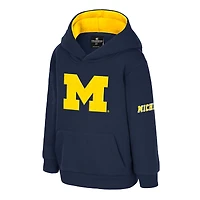 Sweat à capuche en molleton volumineux avec grand logo bleu marine Colosseum Michigan Wolverines pour tout-petit