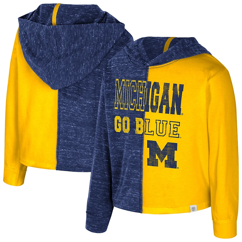 Sweat à capuche en tricot bleu marine Colosseum Michigan Wolverines Gals pour tout-petits