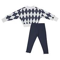 Toddler Colosseum White Michigan Wolverines The Dealio Sweater and Leggings Set