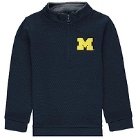Haut performance à manches longues et fermeture éclair quart de tour pour enfant Garb Navy Michigan Wolverines Sterling